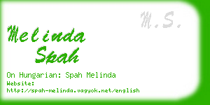 melinda spah business card